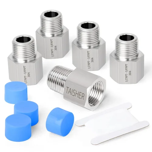 Vista 34 de TAISHER 2 piezas de forja de acero inoxidable 304, adaptador reductor, 1 pulgada NPT macho x 1 pulgada G rosca (BSP) hembra