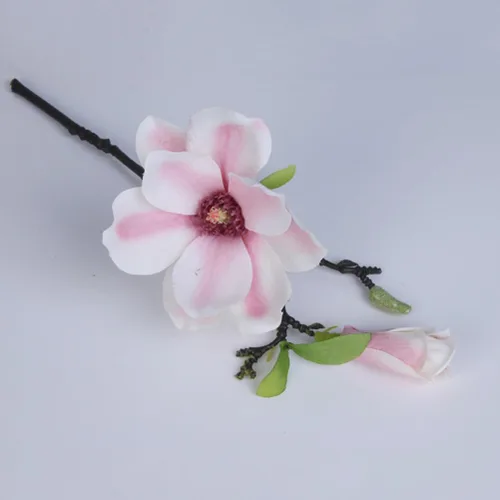 Vista 2 de DECHOUS 5 piezas de mini flores artificiales para decoración del hogar, adornos de decoración floral para el hogar, flores artificiales de magnolia