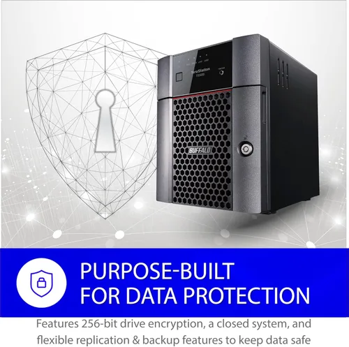 Vista 3 de BUFFALO TeraStation 3420DN NAS de escritorio SMB de 4 bahías de 8 TB (2 x 4 TB) con discos duros incluidos Almacenamiento conectado a red