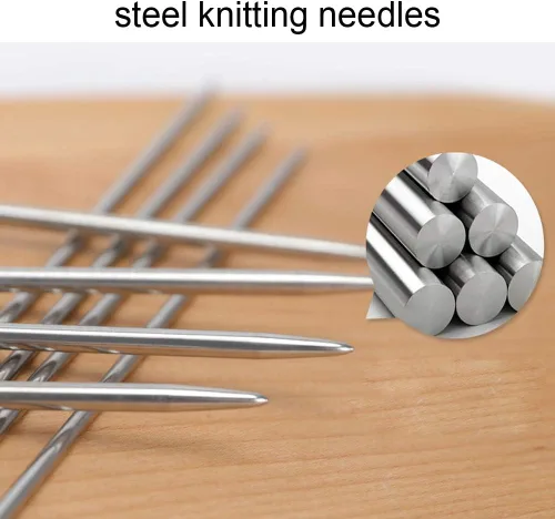 Vista 3 de Mdoker Juego de agujas de tejer de aluminio con estuche, 22 agujas de tejer rectas de un solo punto, agujas de suéter de 13.5 pulgadas de longitud