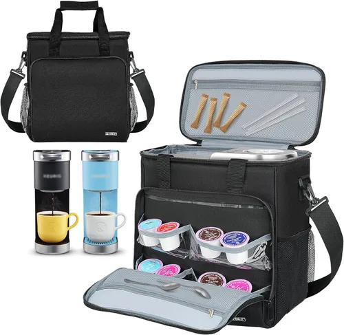 LEFOR·Z Bolsa de transporte para cafetera de viaje, compatible con Keurig K-Mini o K-Mini Plus, cafetera de una sola porción bolsa de almacenamiento