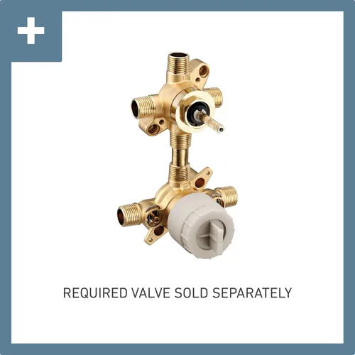 Vista 2 de Moen UT3331BG Cia M-CORE Serie 3-Series 2-Handle - Moldura de ducha con válvula de transferencia integrada, requiere válvula, oro cepillado
