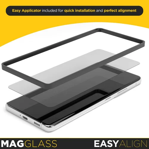 Vista 3 de magglass Vidrio templado para Samsung Galaxy S21 FE Protector de pantalla con aplicador (compatible con sensor de huellas dactilares) (HD)