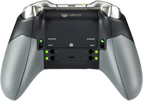 Vista 4 de eXtremeRate Rieles laterales derecho izquierdo de goma gris, agarres de repuesto para mango trasero, kits de placas frontales de paneles traseros