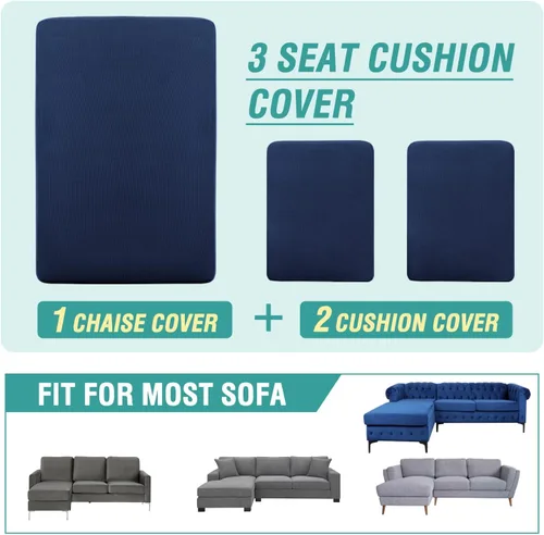 Vista 189 de OKYUK Fundas para sofá modular, 3 piezas, fundas de cojín de terciopelo para sofá, en forma de L, funda de cojín separado para sofá, protector