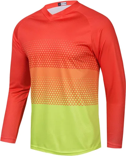 Hotlion Camiseta de ciclismo para hombre, manga larga, MTB Motocross, ropa de carreras todoterreno
