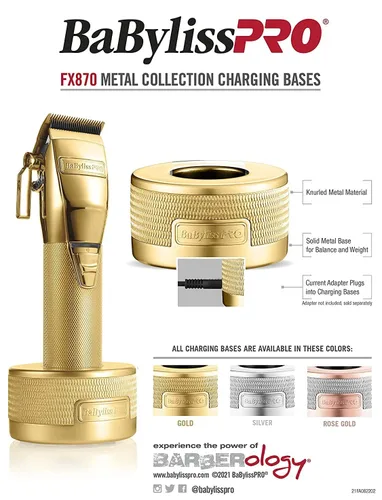 Vista 8 de BaBylissPRO Barberology FX870 ROSEFX - Base de carga para maquinilla profesional