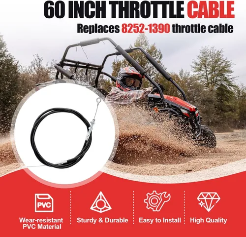 Vista 5 de Cable de acelerador universal de 60 pulgadas de largo con carcasa de 53 pulgadas para Manco 8252 ASW Go Kart Minibike Buggy Cart