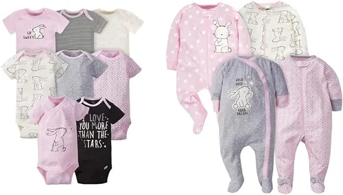 Vista 11 de Gerber Paquete de 8 mamelucos de manga corta y paquete de 4 ropa Sleep 'N Play Animales (Animals)