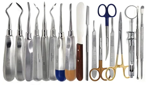 Vista 2 de Alemán 74 piezas de extracción oral dental fórceps elevadores instrumentos conjunto kit