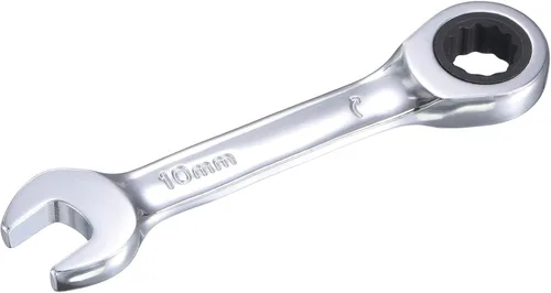 Vista 6 de uxcell Llave combinada de trinquete rechoncha de 0.236 in métrica 72 dientes 12 herramientas terminadas en caja de puntos, CR-V