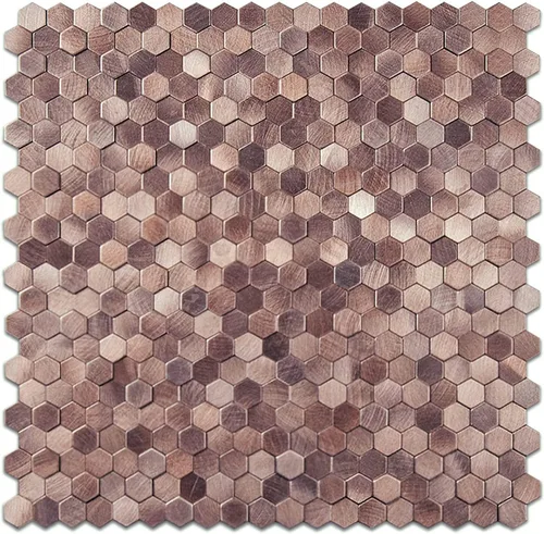 Vista 10 de KASARO Azulejos para salpicaduras de despegar y pegar, panel de pared de mosaico de metal hexagonal gris 3D de 12 x 12 pulgadas, autoadhesivo