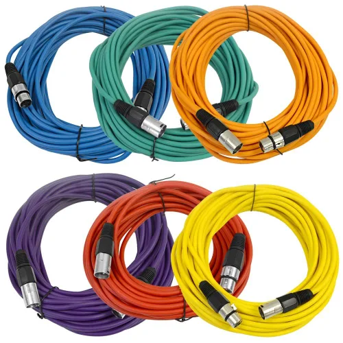 Vista 29 de Seismic Audio SAXLX-2Brown-Paquete de 6 cables de conexión XLR de 2 pies marrones - Cables de micrófono - Cables XLR macho a hembra - 2 pies