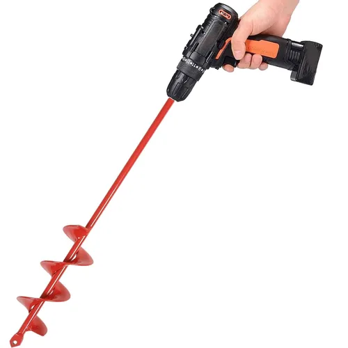 Vista 13 de TCBWFY Broca de barrena de 2x32 pulgadas para plantar - Plantadora de jardín de mango largo fácil - Barrenas para bulbos y plantas de siembra