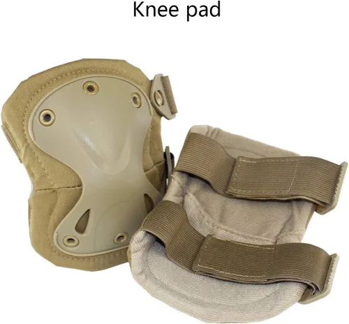 Vista 7 de AOUTACC Almohadillas Protectoras Tácticas de Combate para Rodilla y Codo para Juegos de Paintball CS al Aire Libre, Ciclismo, Seguridad, Equipo