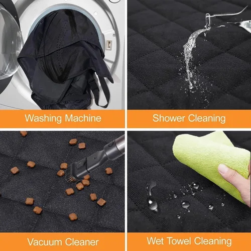 Vista 6 de GXT Funda Protectora para Asiento Trasero de Perro para Coches, SUV y Camiones con Ventana de Malla, Material Resistente a Arañazos, Antideslizante