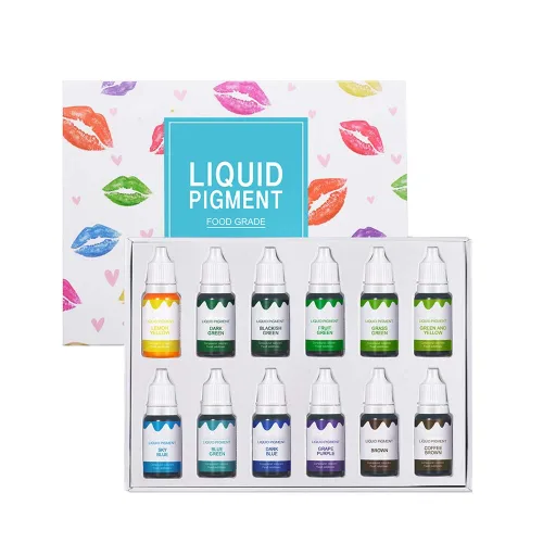 Vista 9 de Juego de pigmentos líquidos de brillo de labios de 12 colores, pigmento líquido para hacer brillo de labios, pigmento cosmético para brillo