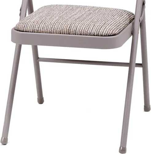 Vista 8 de MECO 4-Pack Steel Frame Folding Dining & Event Chairs, Chicory Lace Motif Upholstery, Beige - Foldable Seating with Cushioned Seat and Padded Back