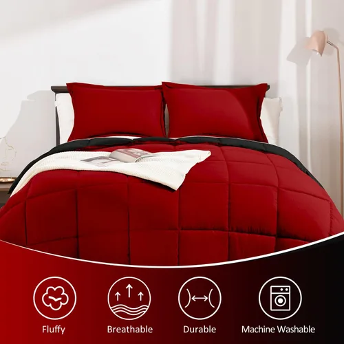 Vista 4 de Basic Beyond Juego de edredón individual para niñas y niños - Juego de edredón de cama individual esponjoso para todas las estaciones - Juego
