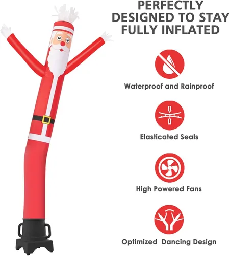 Vista 4 de MOUNTO Marioneta voladora de bailarín de 2,44 m con ventilador (Papá Noel)