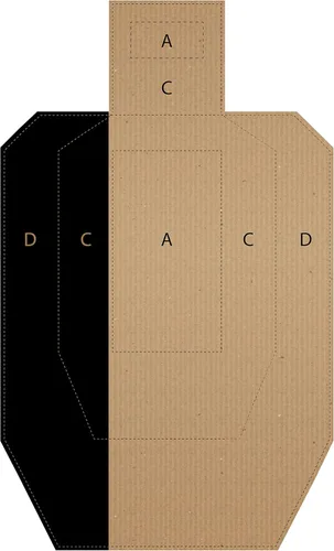 Vista 22 de Objetivos oficiales de cartón USPSA/IPSC, objetivo de torso para competición, objetivo de tiro de silueta, objetivos de cartón. Fabricado en EE. UU