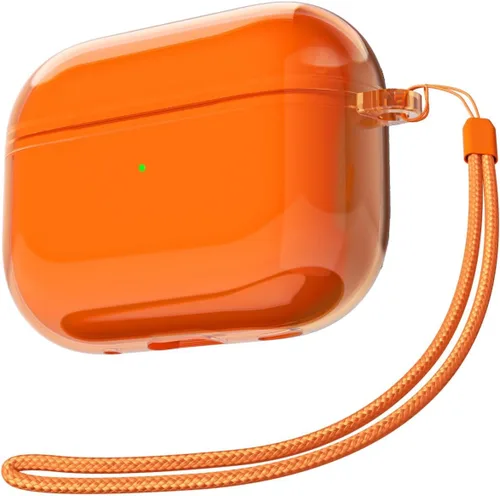 Vista 11 de Svanove Funda transparente para Airpods con correa, bonita carcasa rígida transparente de plástico para Airpods de 1ª 2ª generación con cuerda