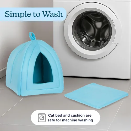 Vista 5 de Cat House - Indoor Cat Bed with Removable Foam Cushion - Pet Tent for Kittens, Rabbits, Guinea Pigs, and Other Small Animals by PETMAKER