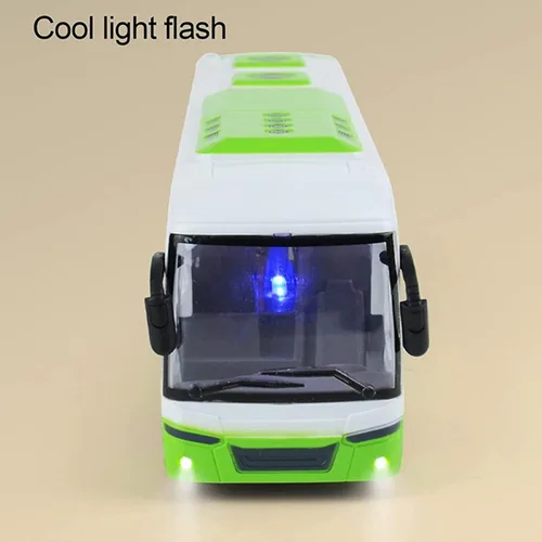 Vista 9 de FOSA Autobús de control remoto, simulación de luz LED, autobús escolar RC 1/30, fácil control, juguete electrónico del vehículo, niña (blanco verde)
