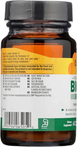 Vista 4 de Country Life Biotina 5 mg Super Potency Capsules, 60 Cápsulas