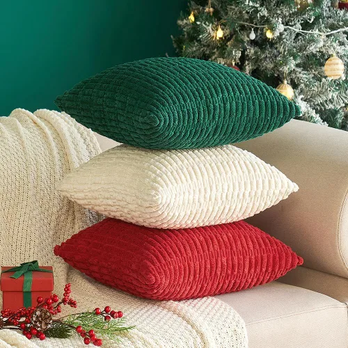 Vista 8 de MIULEE - Juego de 2 fundas decorativas para cojines, de pana suave y con moderno estilo campestre bohemio a rayas, decoración de primavera