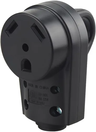 BELOMI Enchufe RV de 30 amperios, adaptador de enchufe de repuesto resistente NEMA TT-30P, conector de alimentación eléctrica de 125 V, extremo de
