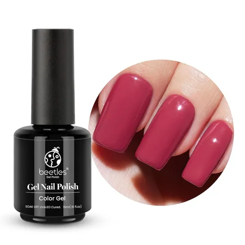 Beetles - Esmalte de uñas en gel, 1 unidad de 0.5 onzas líquidas de esmalte de gel de secado rápido y 1 capa base de 0.5 onzas líquidas que no se