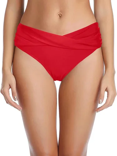 Vista 11 de Parte inferior de bikini para mujer, cobertura completa, parte inferior de Blanco