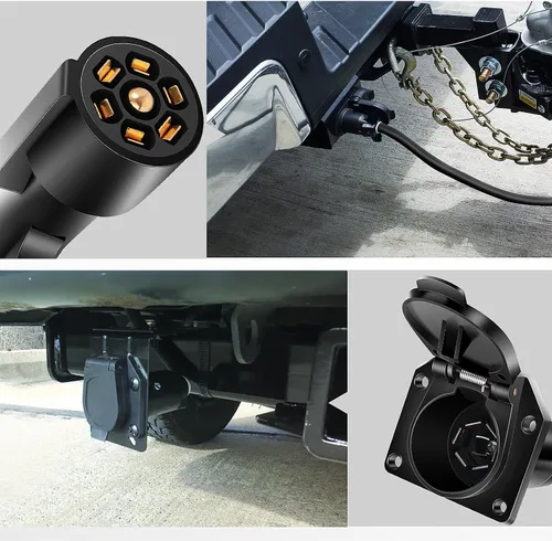 Vista 6 de Nilight Cable de Extensión para Enchufe de Remolque de 7 Vías 12 Pies Resistente Conector de 7 Pines Cable de Arnés de Cableado 10-14 AWG Terminales