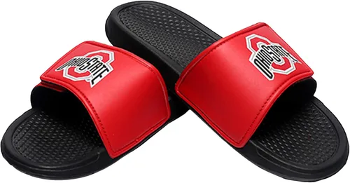 Vista 18 de FOCO, Sandalias deportivas estilo chancletas de la NCAA para hombre con logotipo de equipo universitario Legacy con rayas