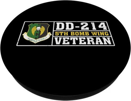 Vista 3 de Proud 5th Bomb Wing Veteran Patriotic US Vet Military PopSockets MagSafe PopGrip for iPhone