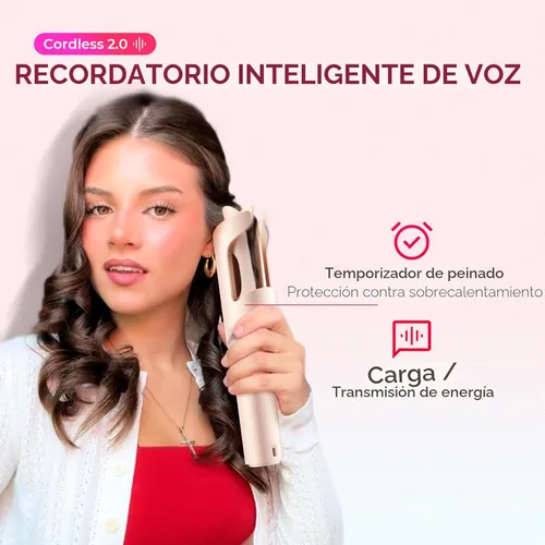 Vista 2 de Rizador Inalámbrico Automático TYMO - TYMO CurlGo de 1 Pulgada, Rizador Giratorio de Varilla para Ondas de Playa, Rizadores de Pelo Portátiles