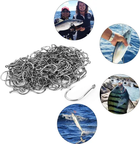 Vista 3 de HETH - Juego de 2000 ganchos de gusano de pesca de acero de alto carbono para agua salada y agua dulce con 10 tamaños