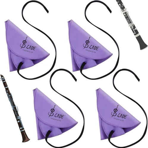 Vista 10 de Yinder 4 Piezas Paño de Limpieza para Clarinete Paño de Limpieza para Tubo Interior Adecuado para Flauta, Piccolo, Saxofón, Sax (Rojo)