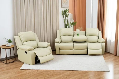 Vista 66 de A Ainehome Juego de Muebles de Sala de Estar de Cuero Reclinable Juego de Sofá Sillón Loveseat Juego de Muebles Sofá para Sala de Estar/Espacio
