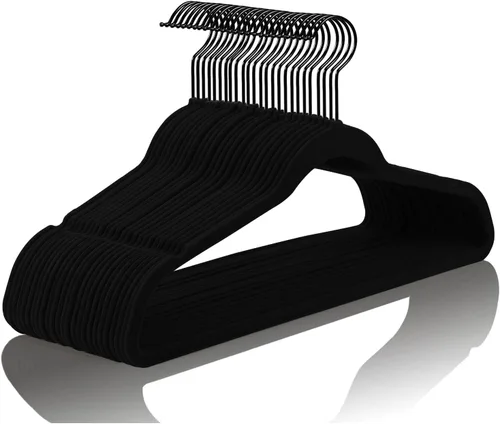 Vista 39 de MIZGI Perchas de Terciopelo Premium (Paquete de 50) Resistentes – Percha de Traje de Fieltro Antideslizante Verde Azulado/Turquesa – Ganchos de Oro