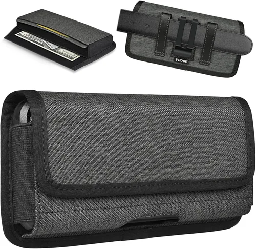 Vista 10 de ykooe Funda de nailon resistente compatible con iPhone 17, 16, 15, 14, 13, 12 y modelos Pro, Galaxy S25, S24, S23, S22, S21, soporte para cinturón
