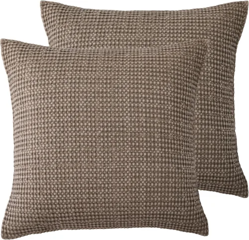 Vista 7 de Levtex Home - Mills Waffle - Juego de fundas de almohada Euro (Set de dos) - Spa - Tamaño de funda (66x66 cm), sin inserto