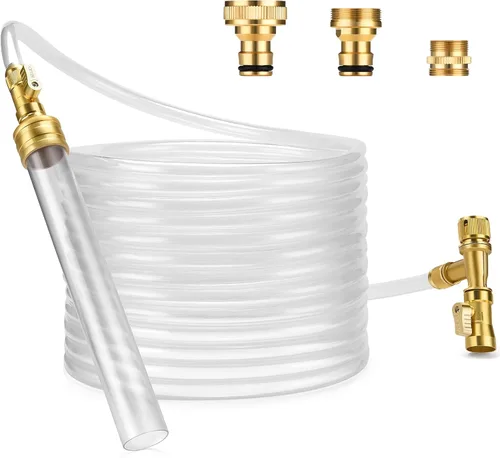 GADFISH Aspiradora de grava para acuario, cambiador de agua, herramientas de limpieza de peceras, bomba rápida universal de sifón, cambio de agua