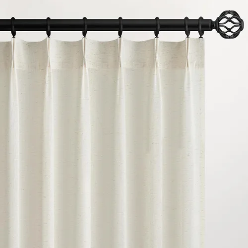 Vista 24 de Topfinel Cortinas de Lino Beige Blanco con Pliegues Pinzados para Dormitorio de 72 Pulgadas de Largo, Juego de 2 Paneles, Filtrado de Luz Semi