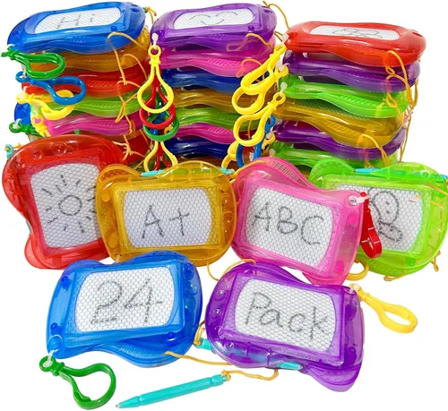 12 paquetes de mini llavero magnético para tablero de dibujo para mochila, juguetes borrables de San Valentín a granel para niños, regalos de aula,