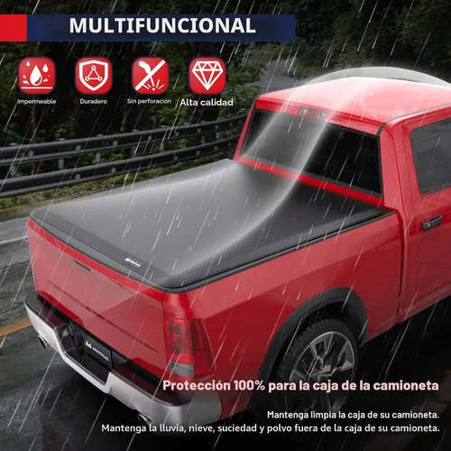 Vista 6 de MOSTPLUS - Cubierta rígida para caja de camioneta plegable cuádruple, de aluminio, compatible con Dodge Ram 1500 2009-2026, inclu. Fleetside Classic