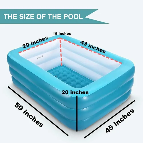 Vista 6 de Piscinas inflables, piscinas infantiles, piscina inflable familiar con suelo suave, piscina duradera de 82 y 59 pulgadas, diversión acuática