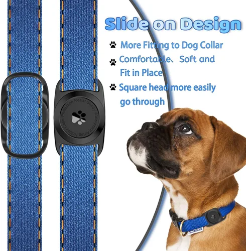 Vista 5 de Soporte para collar de perro para Airtag [1 unidad] Funda protectora impermeable para Apple AirTag, duradera y ligera con protección de cuerpo