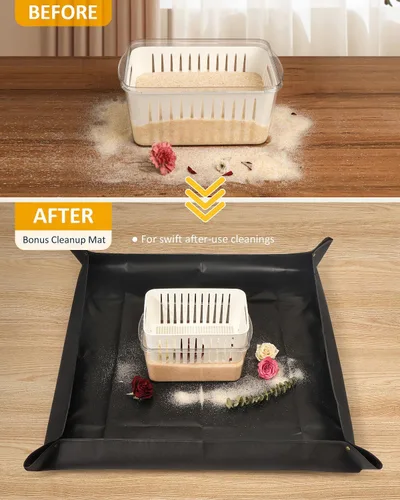 Vista 5 de wisedry Recipiente de secado de flores de gel de sílice, un paso recupera flores secas, caja de almacenamiento de 11.5 pulgadas de largo x 7.7